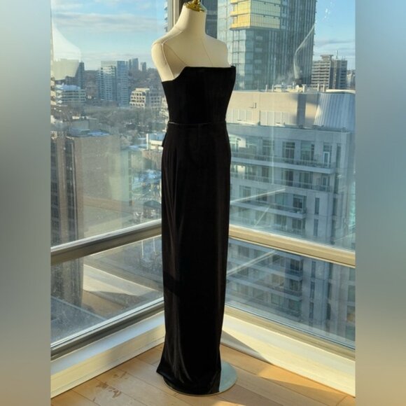 🆕 BRONX & BANCO 🧿 NWOT Florentina Corset Gown, Black Velvet, Sz S US 4 - Picture 4 of 13